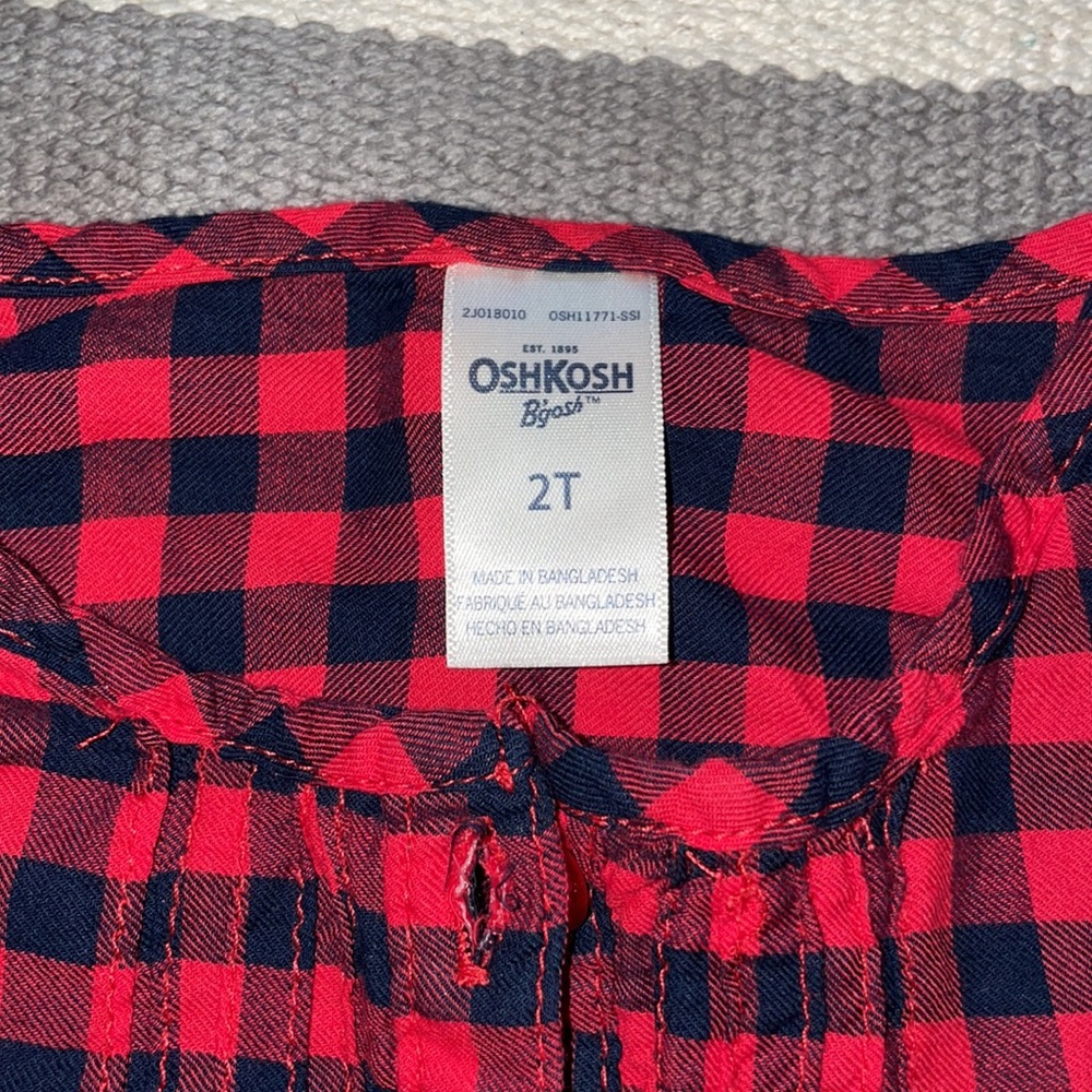Osh Kosh red and navy top 2T - Picture 4 of 4